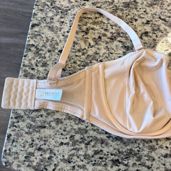 Delimira Strapless Bra 34G Beige Underwire Multiway Convertible H314 Style - Picture 4 of 8
